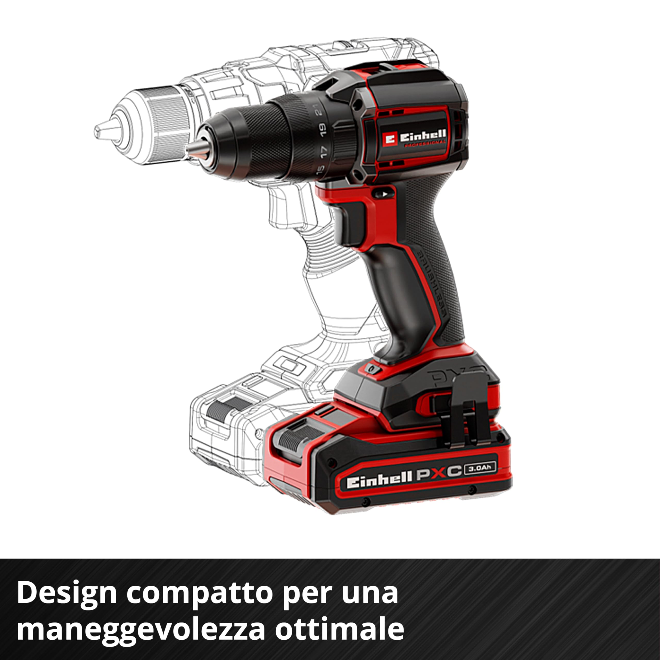 Einhell Professional trapano a percussione a batteria TP-CD 18/50-C Li-i BL - Solo Power X-Change (18 V, Brushless, 50 Nm, anti-kickback, mandrino 13 mm, senza batteria)