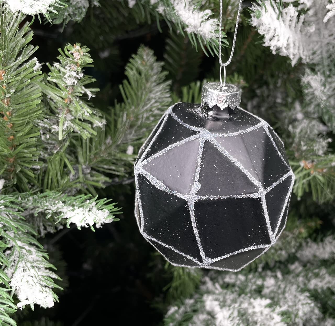 MC Trend Lot de 12 boules de Noël en verre de luxe de 8 cm de diamètre - Décoration de Noël - Rouge doré et argent clair