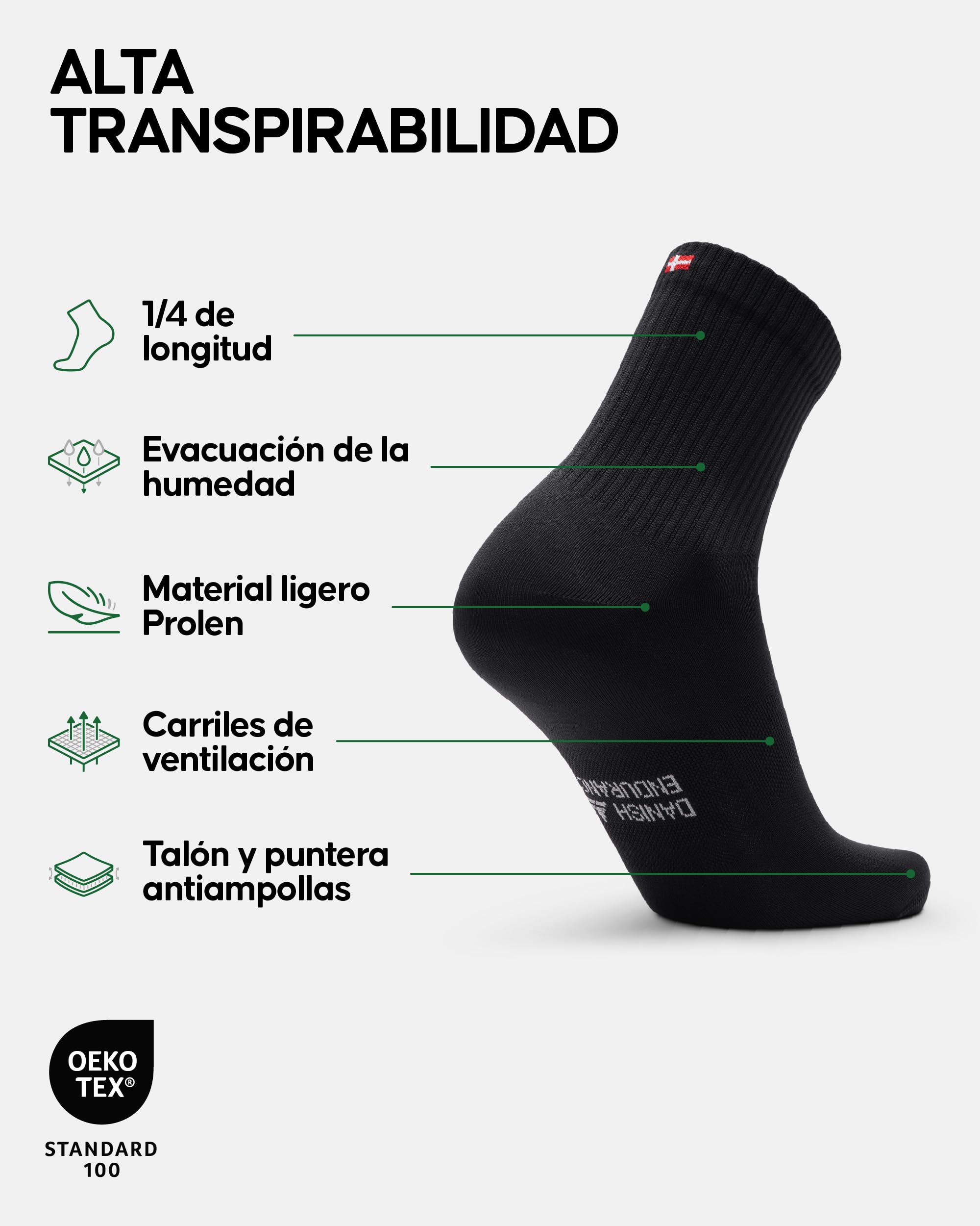 DANISH ENDURANCE Calcetines Deportivos Hombre y Mujer, Media Caña, Pack de 3 y 5 - Calcetines Hombre, Ropa Deportiva, Padel, Running, Gym, Crossfit