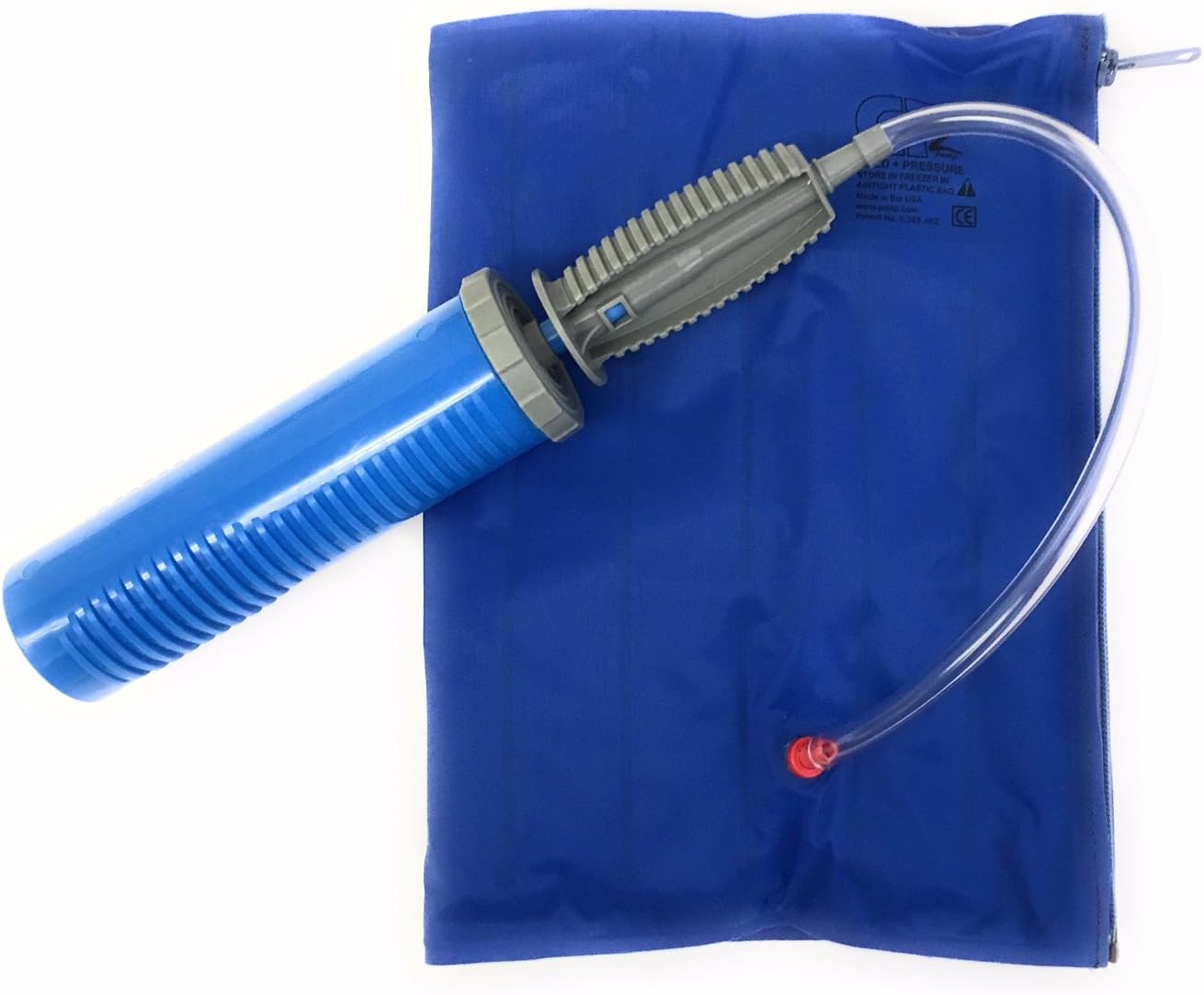 CP2 Ice Wrap for Cold Compression Size Small 18 5/8" Max Circumference Used for Arms, Small Adults and Children's Knee. Bundled with Two-Way Pump and Fill Tube.