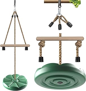 Disc Swing for Kids, Swing Set Accessories, KINSPORY 7FT Height Adjustable Gym Monkey Bars, Tree Swing for Backyard, Outdoor Play Equipment