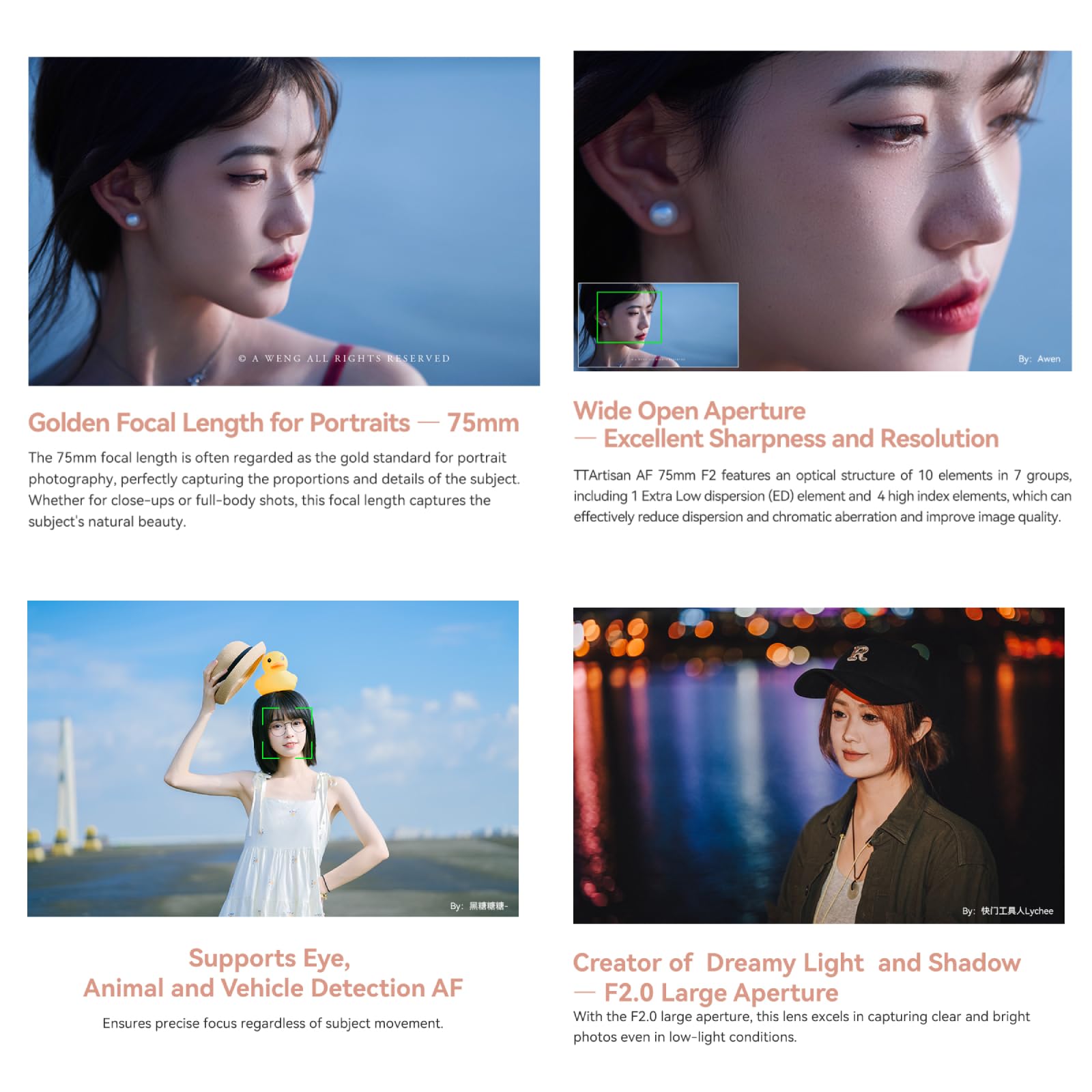 TTArtisan AF 75mm F2 Obiettivo, Full Frame, autofocus STM leggero per ritratti L-Mount S1 S1R S1RII S1H S5 S5M2 S5M2X S9 SL SL2 SL2-S SL3 T TL TL2 CL FP FPL BF ecc.