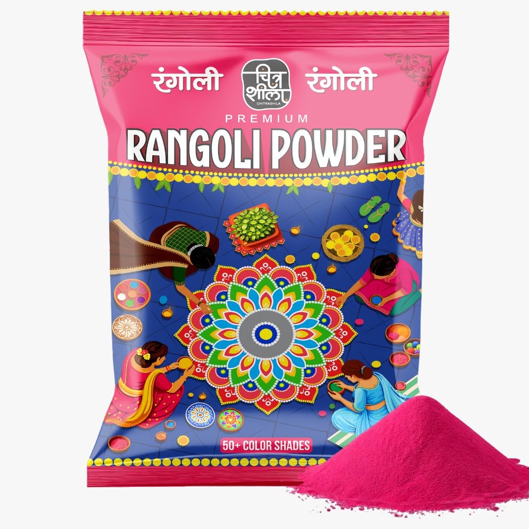 CHITRASHILA® Premium Multicolor Fine Rangoli Powder | Ultra Smooth Texture Floor Art Colors | Vibrant Rangoli Shades for Diwali, Navratri, Pooja & Festival Decoration-image-40