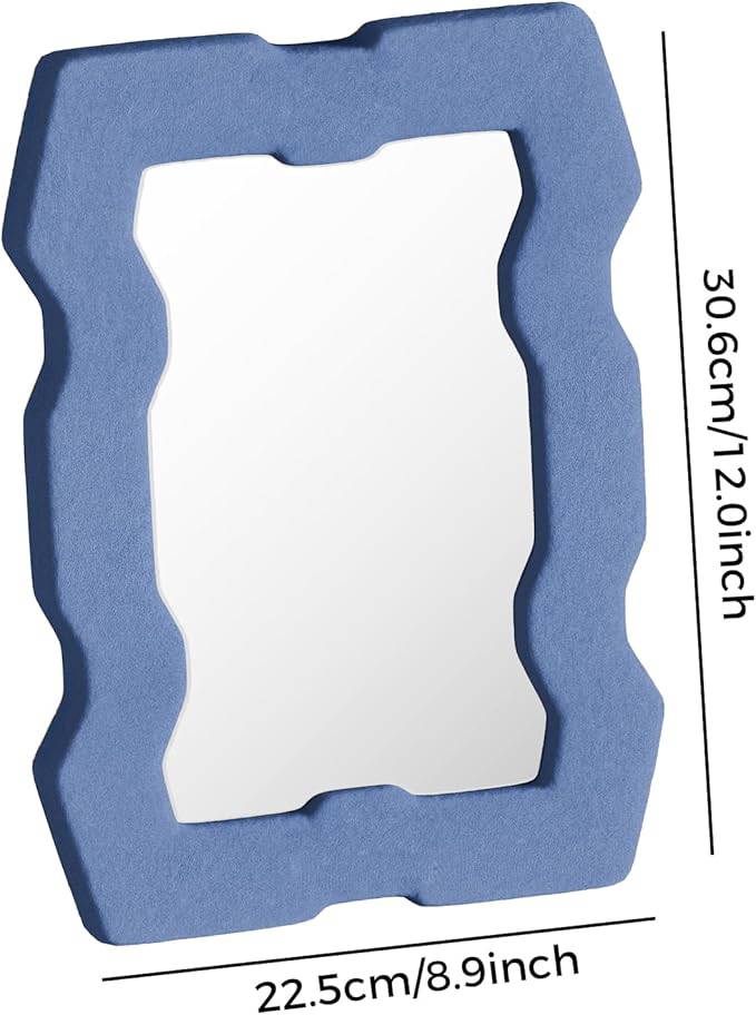 Espejo Decorativo Irregular Azul 30.48x22.02 cm para Mesa miniatura 3