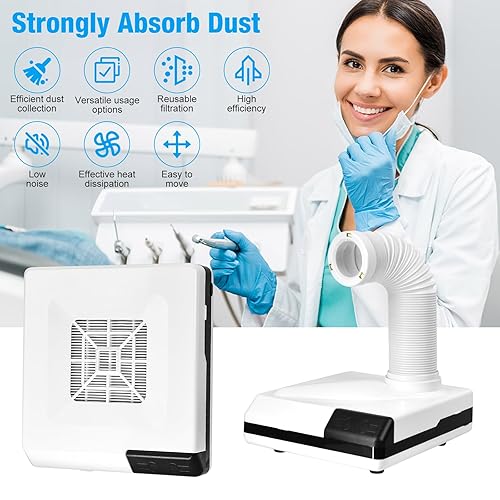 Miniatura 2 de Colector de polvo de pulido de escritorio, modo de vacío y modo de ventosa, filtro reutilizable fácil de limpiar, modelo extractor de succión de
