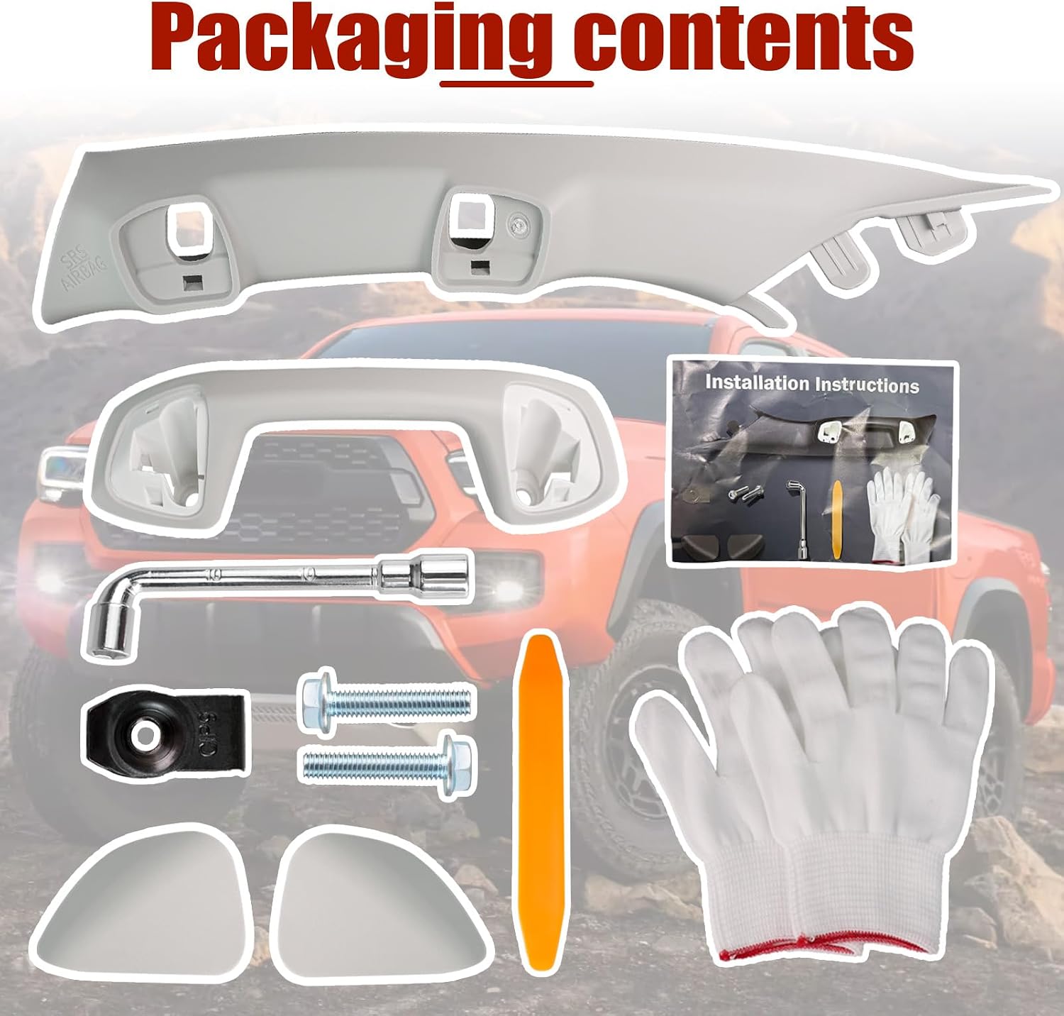 Driver Side A-Pillar Grab Handle for Toyota Tacoma 3rd Gen 2016-2023, Gray | Fits Toyota Tacoma 2016-2023 Driver Side A-Pillar – Secure Grip, No Drilling, Matches Factory Interior