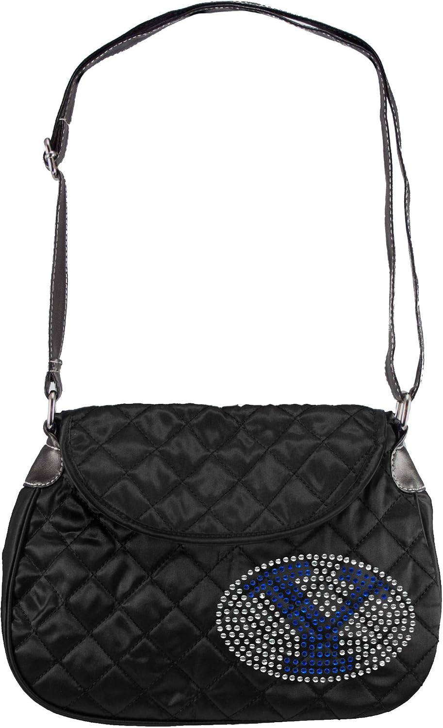 Littlearth NCAA BYU Cougars Sport Noir Quilted Saddlebag Purse, Black