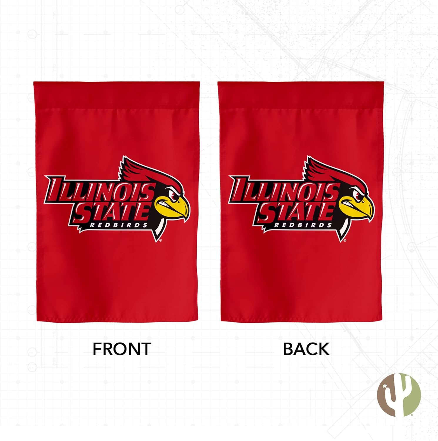 Desert Cactus Illinois State University ISU Garden Flag – 19 x 12 inch Illinois State Redbirds Banner, For Outdoor Display and Events (Design A) - Image 2