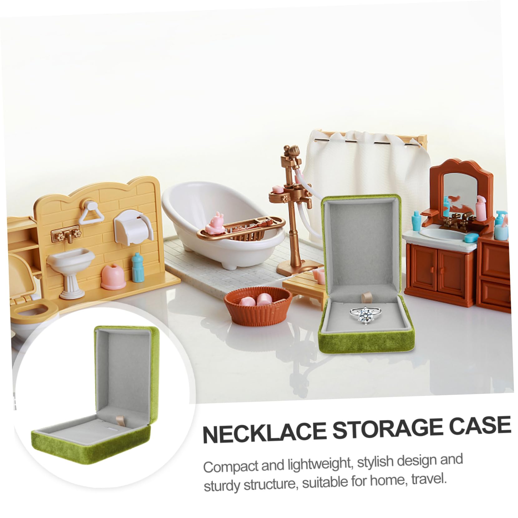 Caja de exhibición de joyas Caja organizadora de collares Caja organizadora de joyas Estuche para anillos de boda Caja para colgantes Caja de almacenamiento de anillos y joyas Caja para collares