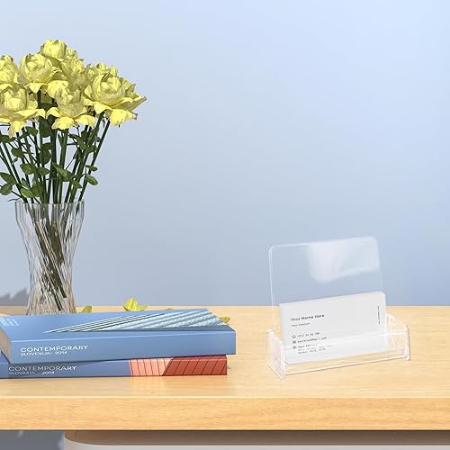 Miniatura 3 de Soporte para tarjetas de visita acrílico, organizador de tarjetas de visita transparente para escritorio, paquete de 6