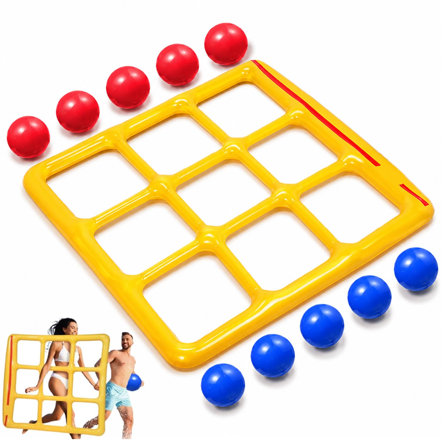Giochi Piscina Tic Tac Toe, Giocattolo Gonfiabile per Piscina, Gonfiabili Piscina con 10 Palline, Galleggiante per Piscina Gioco, per Piscina, Spiaggia, Bambini e Adulti