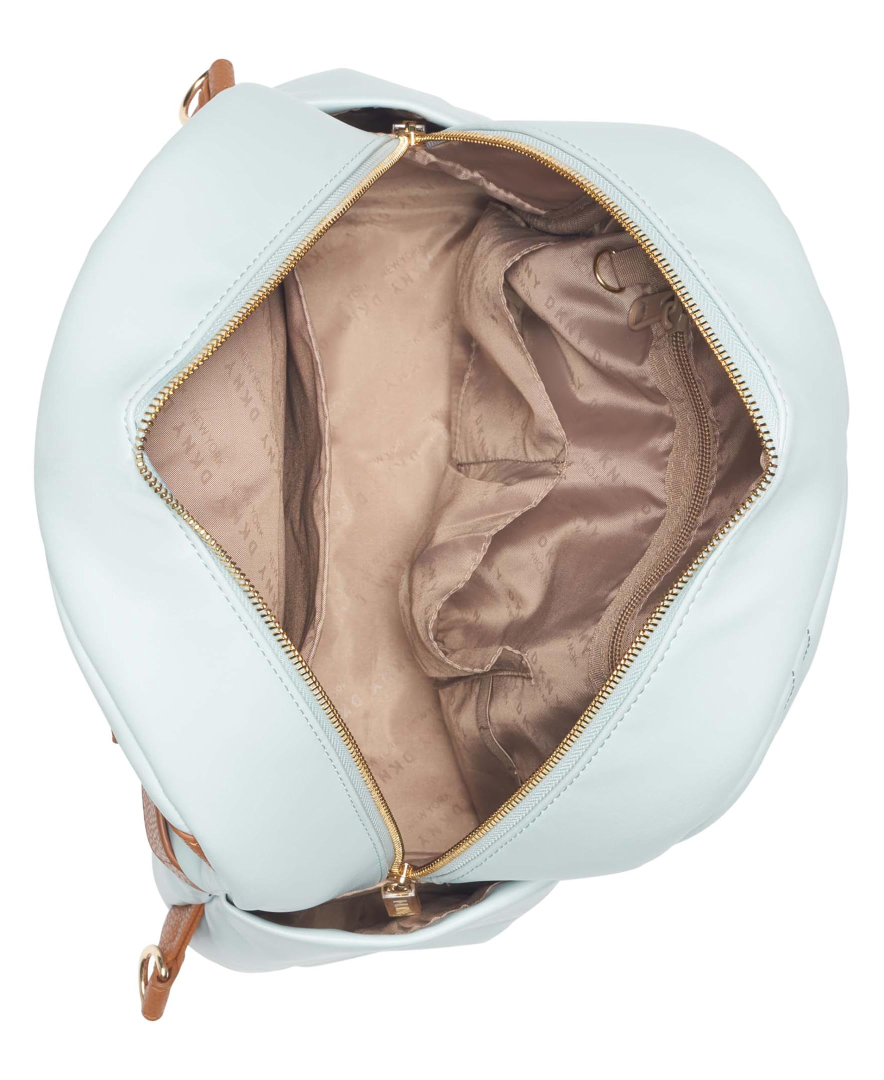 DKNY Solid Softside Backpack with Adjustable Straps, Jade Sky, 14