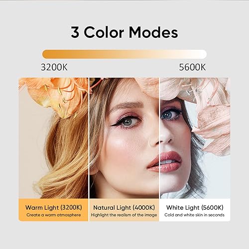 Miniatura 2 de Andoer Luz de video LED con kits de iluminación, panel de luz LED bicolor de 60 W, 1024 piezas de cuentas LED 3200K-5600K regulable serie DCNP