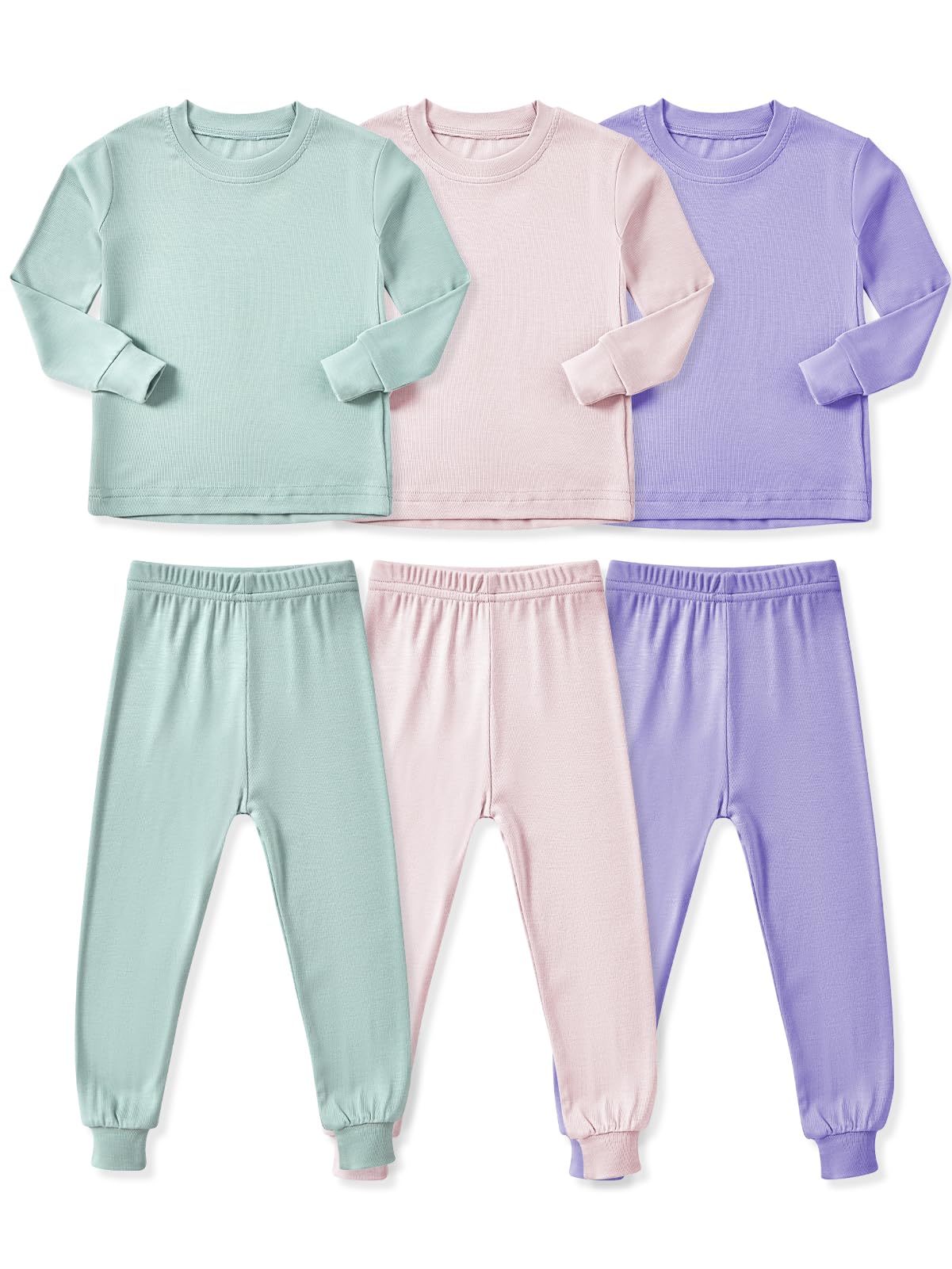 HAPIU Rayon from Bamboo Toddler Pajamas Set, Pjs Baby Kids Girls Boys