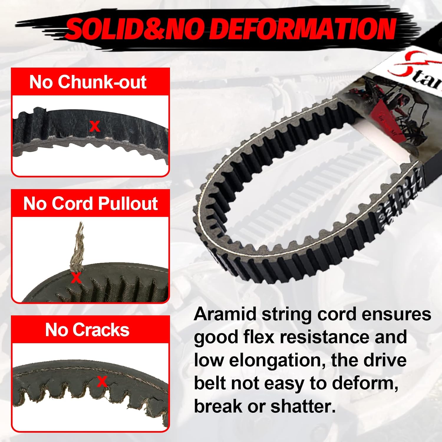 StarknightMT Drive Belt,3211077 20G4022 CVT ATV Carbon Belt Compatible with Polaris Sportsman 400 500 Ranger 500 Scrambler Magnum Xplorer 4x4 ATV UTV,Replacement for 3211072, 3211048