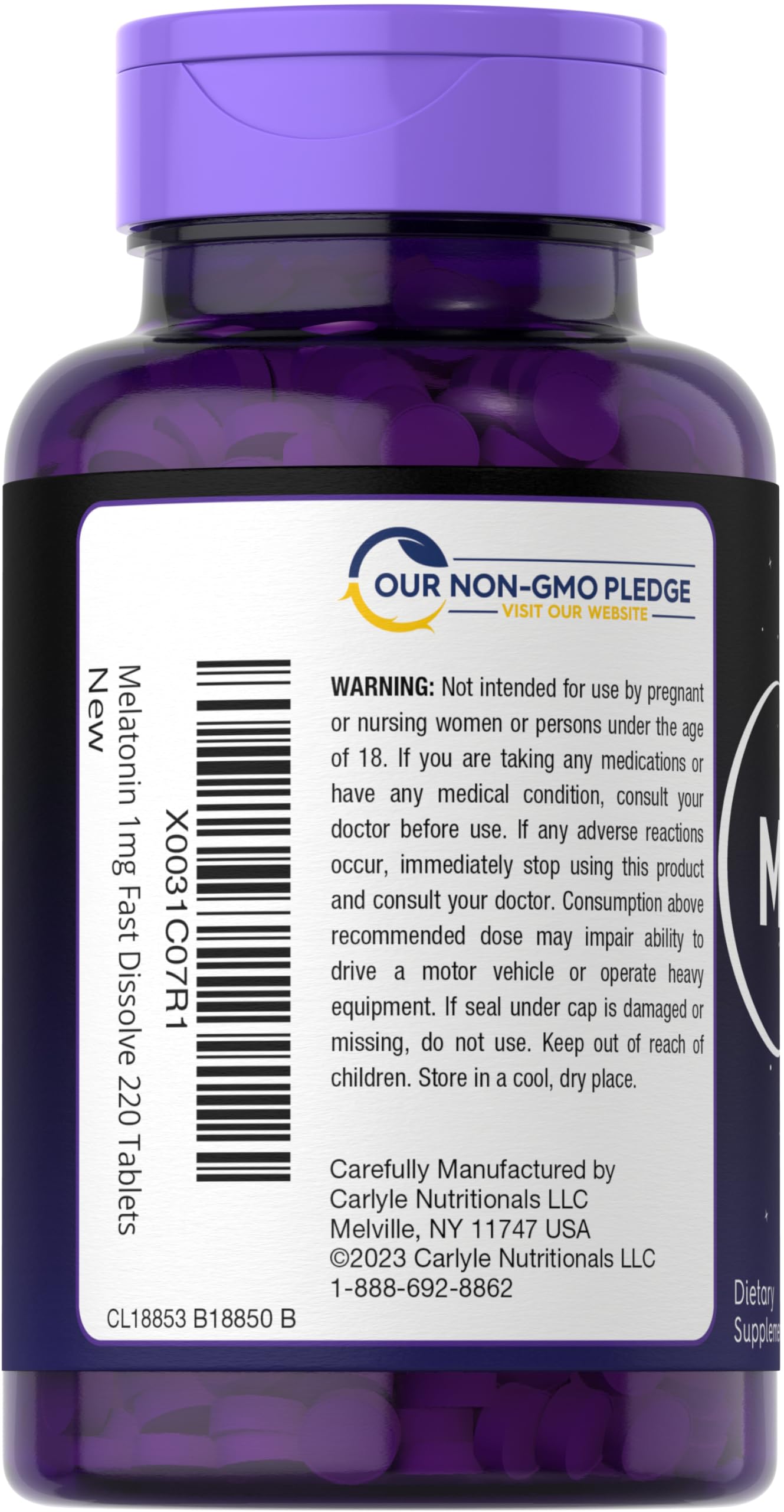 Carlyle Melatonin 1 mg | 220 Fast Dissolve Tablets | Low Dose — Amazon image 3