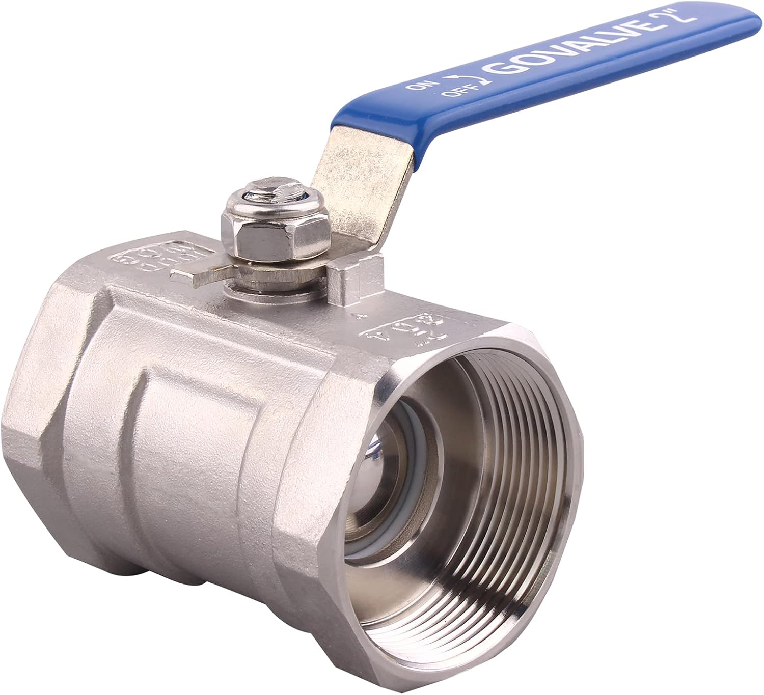 1PC Ball Valve Stainless Steel - 2" NPT Female Standard Port 1-Piece Type Ball Valve For water oil and gas (pack of 2)