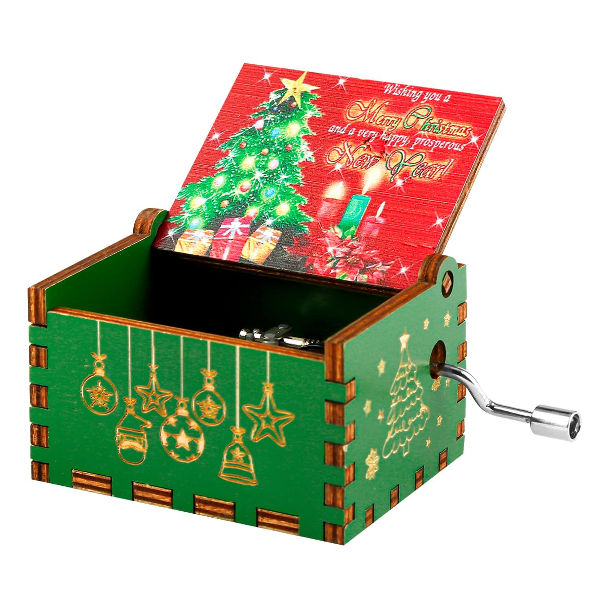 Thyonta Multicolor Halloween Christmas Hand-Crank Wooden Music Box Classic Carved Music Box Before Christmas Theme For Diy Holiday Songs And Graduation Celebrations Thoughtful Gift