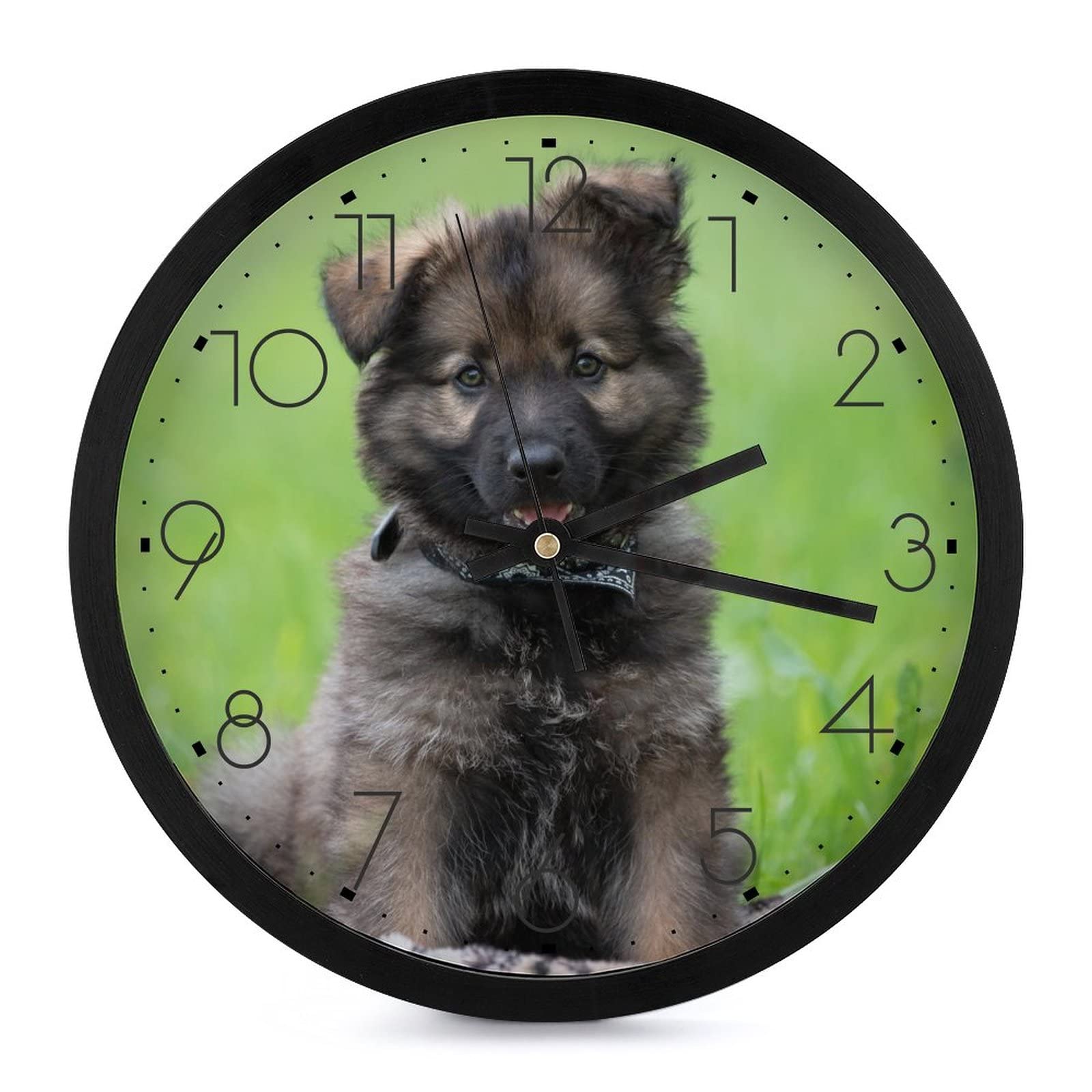 Pendule murale chien mignon pour supprimer le tic-tac et décorer le bureau avec style