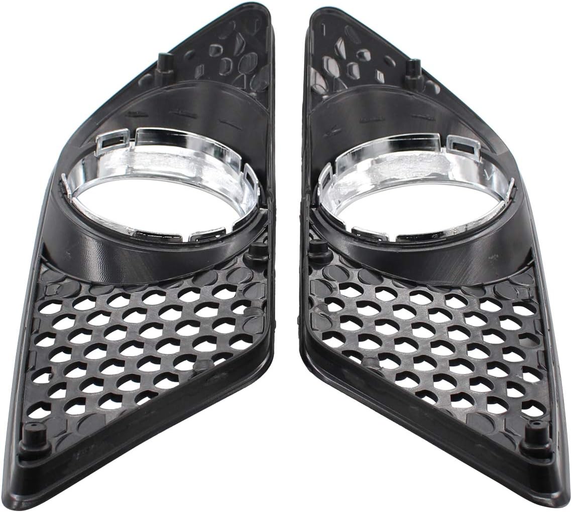 NewYall Pair Front Left Right Fog Light Chrome Shell with Black Insert Cover Trims for Mercedes Benz C230 2008-2009 C250 2010-2011 C300 C350 2008-2011 Driver and Passenger Side 2048850353 2048850253