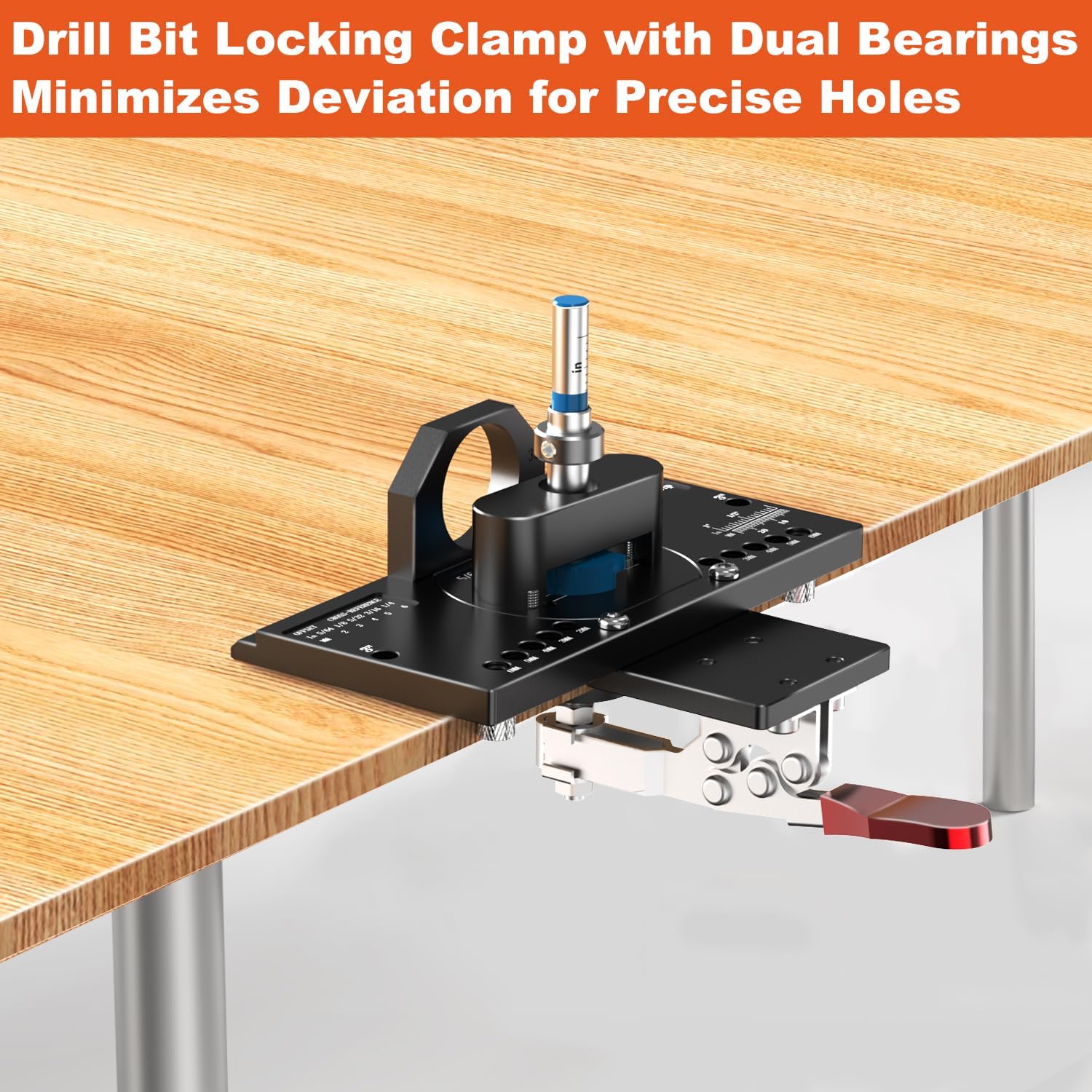 Metal Concealed Hinge Jig with Quick Clamp and Dust Vacuum Adapter – 35mm Concealed Door Hinges Jig, Hole Drilling for Cabinet Mounting Tool