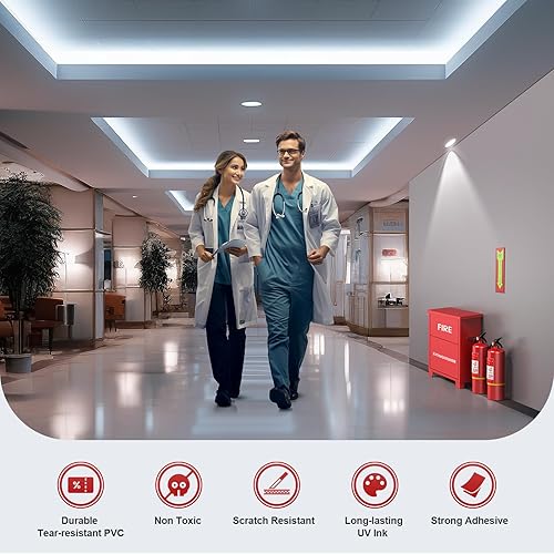 Miniatura 3 de Letrero fotoluminiscente para extintor que brilla en la oscuridad, parte trasera adhesiva, tintas UV en PVC resistente al desgarro, no eléctrico,