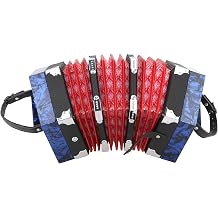 Concertina Accordion, Professional Portable Musical Instrument with Adjustable Hand Strap and Carry Bag, for Adults Kids Beginners Performances Blue