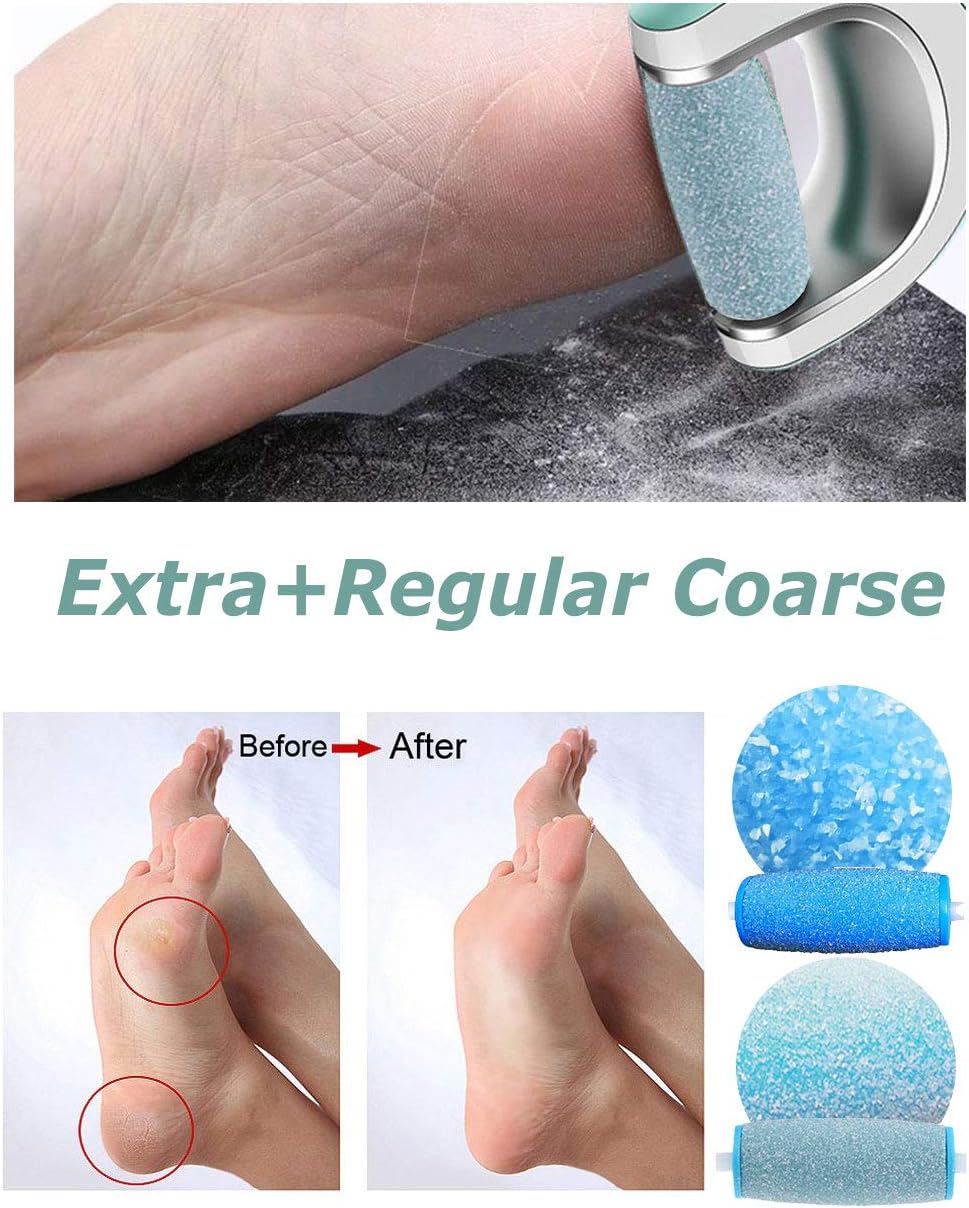 JUMEIGE 6 Pack Include 3 Extra Coarse & 3 Regular Coarse Replacement Rollers Refill Heads Compatible with Amope pedi perfect footfile