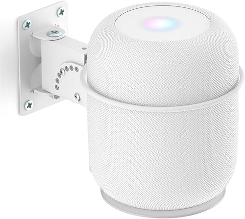 Soporte de altavoz ajustable para Homepod 2 - Soporte de pared para Homepod 2nd y 1 estante de montaje, color blanco