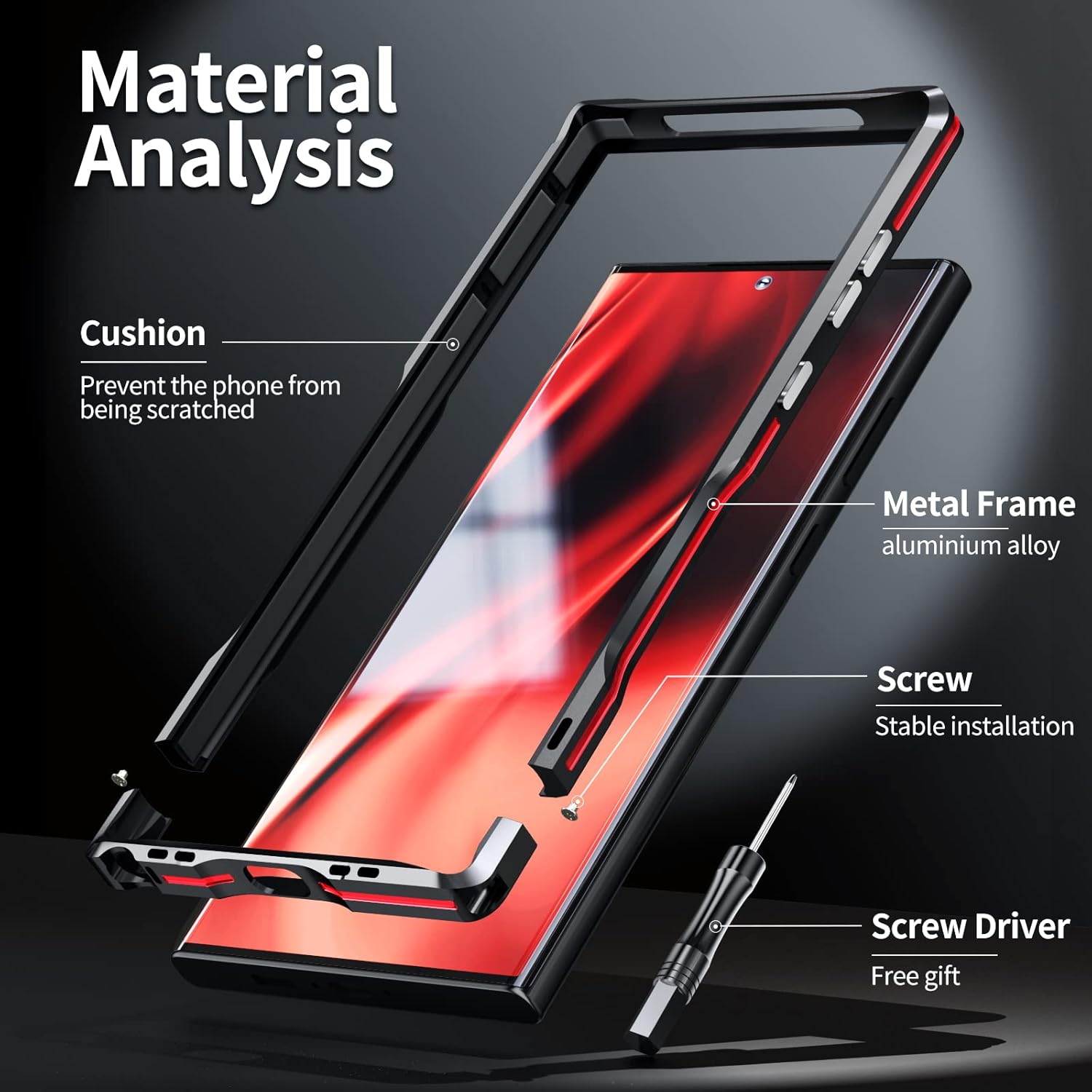 Metal Bumper Case for Samsung Galaxy S23 Ultra, [Military Grade Drop Tested Ultra-Thin] Aluminum Alloy Frame with Soft Inner Bumper | No Signal Interference