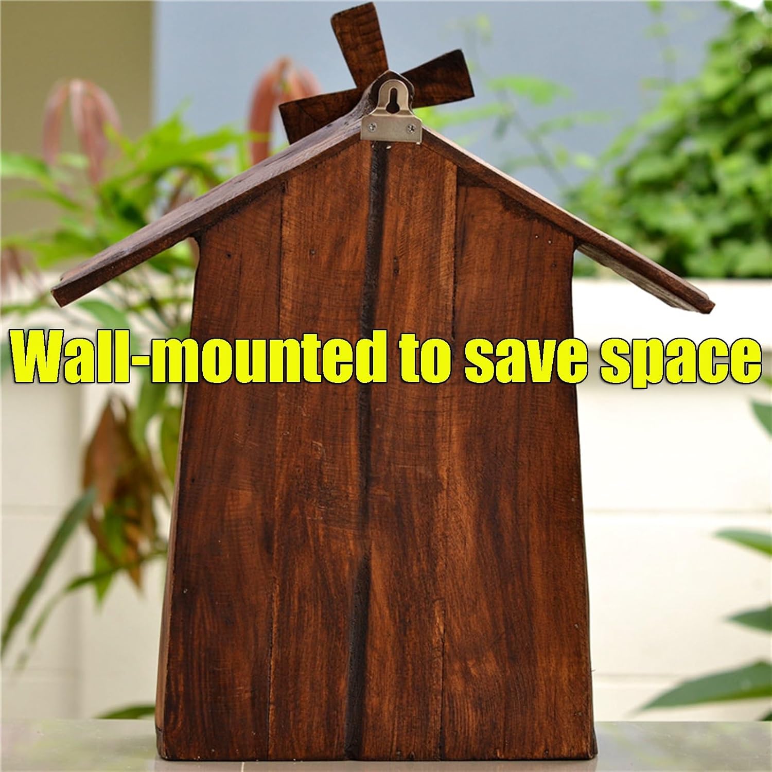 Handmade Wooden Windmill Wall Mounted Mailboxes Outdoor Rainproof Mailbox Classic Old Vintage Mailboxes for Villa Garden Roadside