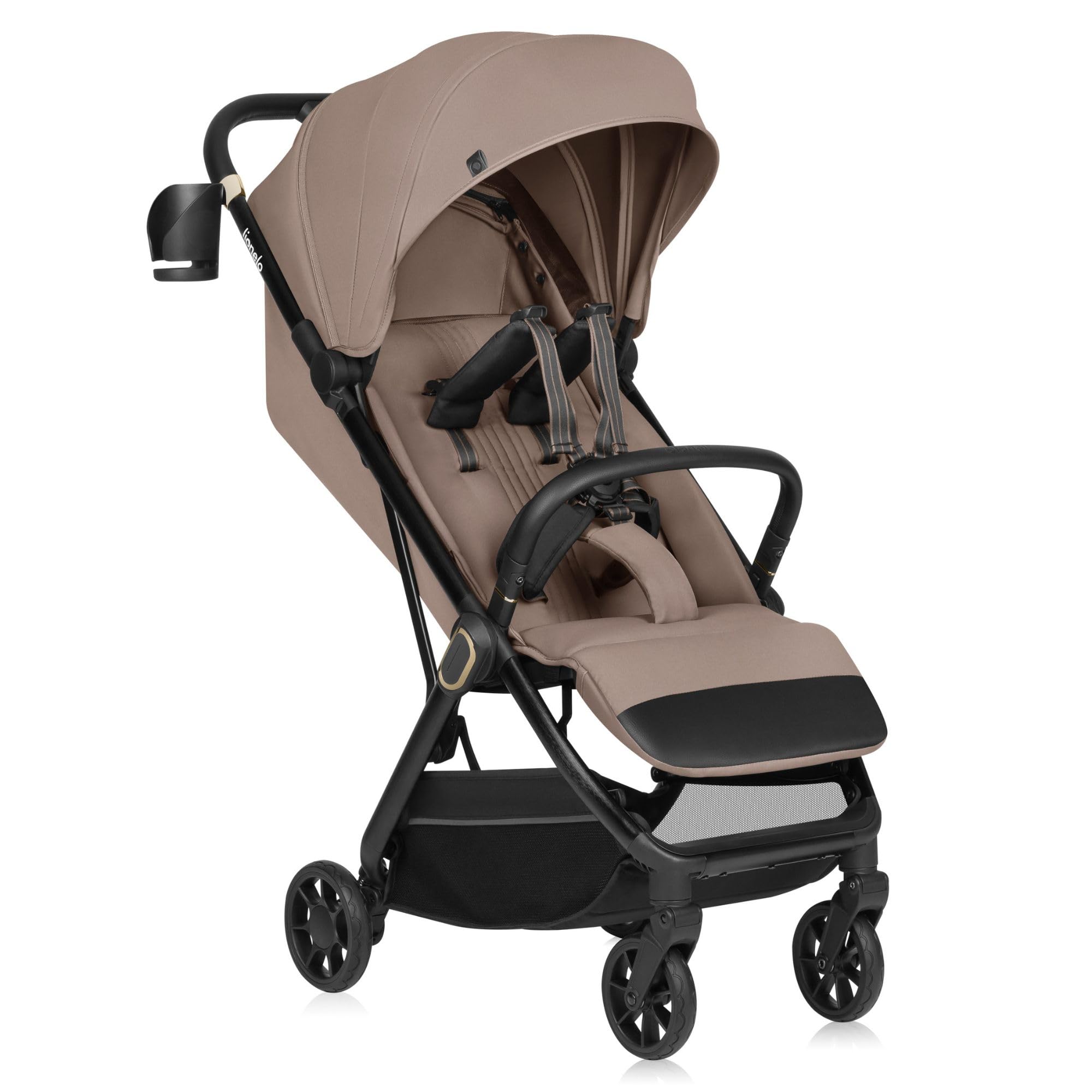 LIONELO Silla Paseo Ligera Bess hasta 22 kg de 6 m a 4 años Ruedas giratorias PU 360° Plegado con una Sola Mano, Respaldo Ajustable, Capota Impermeable Ligera 7,5 kg Cesta de la Compra | De 6 m a 4 años Ruedas Giratorias PU 360° Plegado con una Sola Mano,
