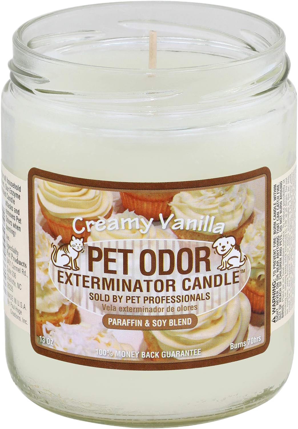 Vanilla Creme Pet Odor Exterminator Candle Pet Supplies