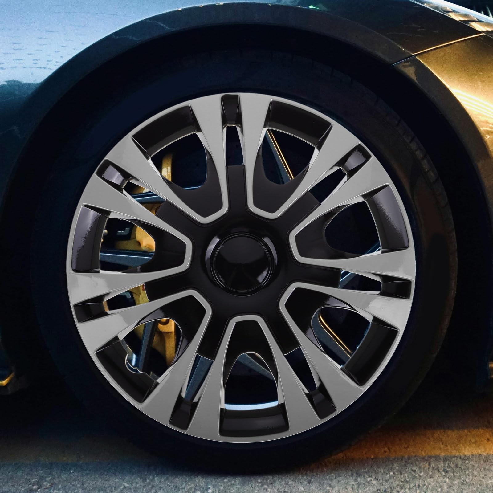 Copricerchio da 13 Pollici in Pp Argento, Design Elegante e Moderno, Copertura Ruota per Accessori Auto Versatili