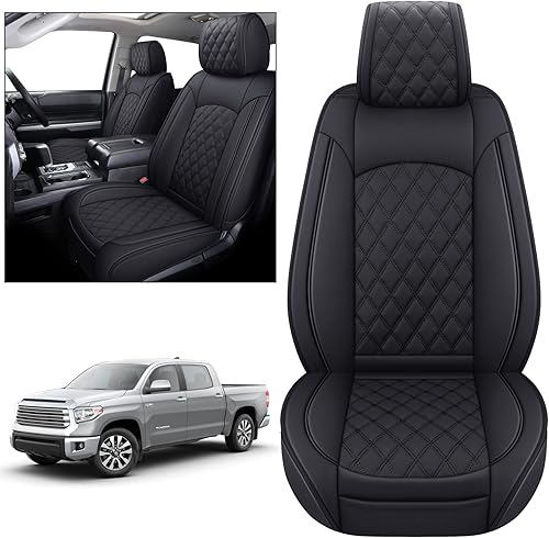 Miniatura 5 de YIERTAI - Fundas impermeables de piel sintética para asiento de Toyota Tundra 2008-2021 2008-2021 Crewmax y Crew Cab con cabina doble extendida y