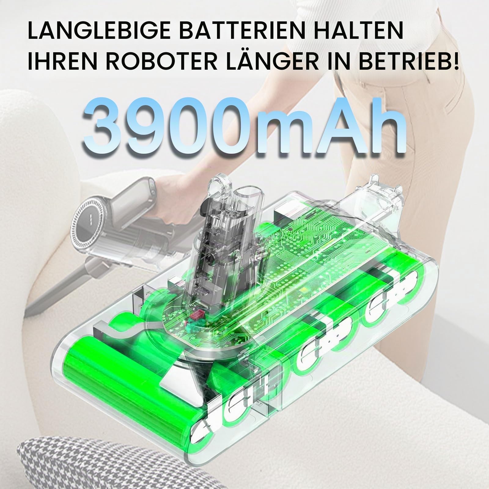 25,2 V 3900 mAh V11 SV14 Ersatz-Akku, verbessert, kompatibel mit Dyson V11 (Einschraubtyp) SV14 Absolute Complete Fluffy Akku-Staubsauger mit Abdeckung (Nicht für Knopfstil)
