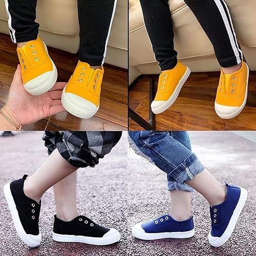 Miniatura 2 de DADAWEN - Tenis deportivos de lona, ligeros y sin cordones para niñas y niños