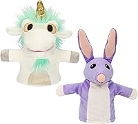 Bluey Unicorse & Bob Bilby Hand Puppet Plush 2-Pack - 8-9” Soft Toddler Toys for Imaginative Play, Official Amazon Exclusive