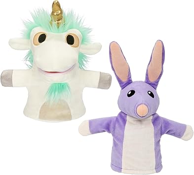Bluey Unicorse and Bob Bilby Plush Puppet Pack of 2, 8-9”, Soft, Animal Puppets Made for Little Hands, Cuddly Puppets for Kids Ages 3+