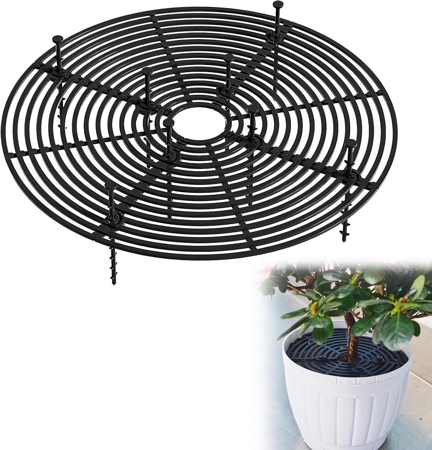 Grilles de Pots de Plantes - Cache-Pot de Fleurs jusqu'à 30 cm de Diamètre - Couvercle de Protection du Sol pour Pots de Fleurs - Protège l'enfant de la Saleté des Plantes - Convient pour Protéger les