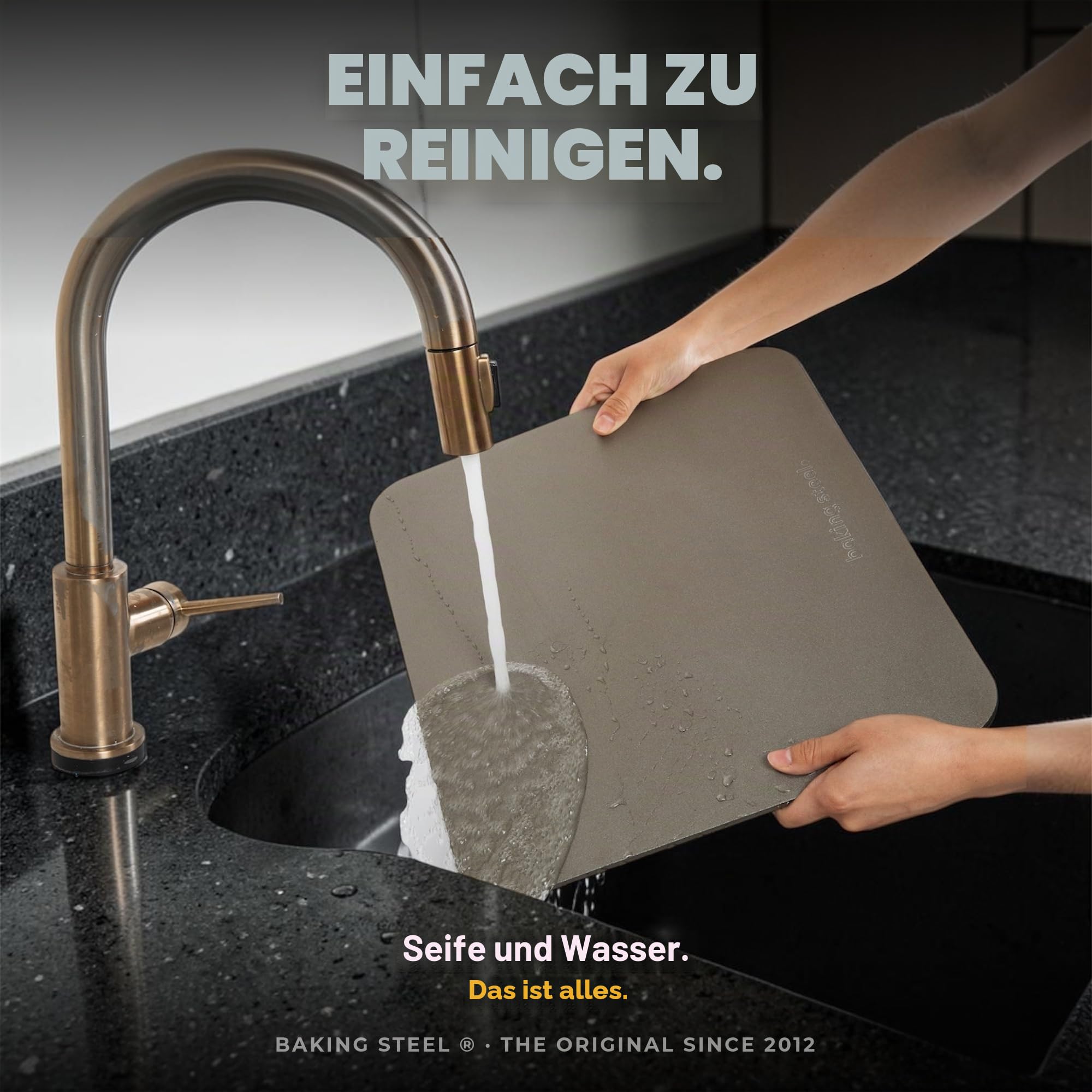 Baking Steel - Der originale ultraleitfähige Pizzastein (35,6 x 40,6 x 0,6 cm) – die originale Baking Steel für Pizza & Brot für den Innen- und Außenbereich – voreingebrannte, natürlich