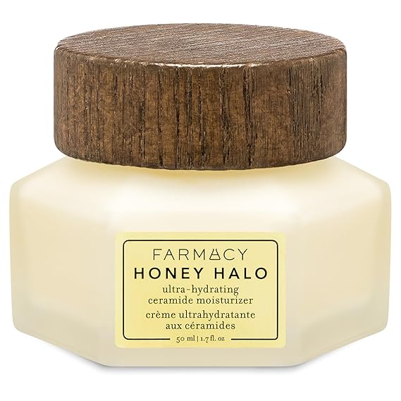 Farmacy Ceramide Face Moisturizer - Honey Halo Hydrating Facial Moisturizer for Dry Skin - Plumps, Soothes + Restores Skin with Potent Ceramides + Buckwheat Honey for a Dewy, Healthy Glow (50ml)