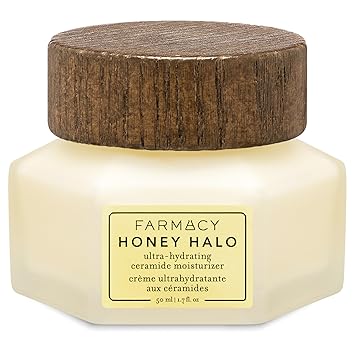 Farmacy Ceramide Face Moisturizer - Honey Halo Hydrating Facial Moisturizer for Dry Skin - Plumps, Soothes + Restores Skin with Potent Ceramides + Buckwheat Honey for a Dewy, Healthy Glow (50ml)