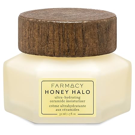 Farmacy Ceramide Face Moisturizer - Honey Halo Hydrating Facial Moisturizer for Dry Skin - Plumps, Soothes + Restores Skin with Potent Ceramides + Buckwheat Honey for a Dewy, Healthy Glow (50ml)