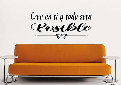 Miniatura 2 de Yoursidecal - Calcomanías de pared españolas para pared, cree en ti y todo sere, posible, textos biblicos, decorativos, despegar y pegar, citas