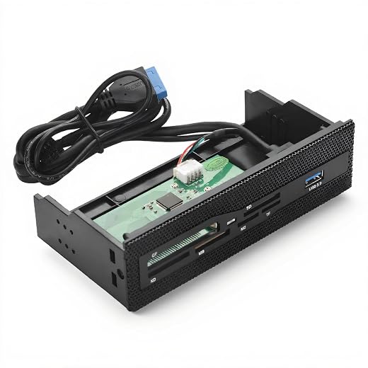 Front Panel USB 3.0 6 Port, PC Internal Reader with USB 3.0 Port, M2//MS/XD/CF/TF Reader for 5.25" Computer Case Front Bay