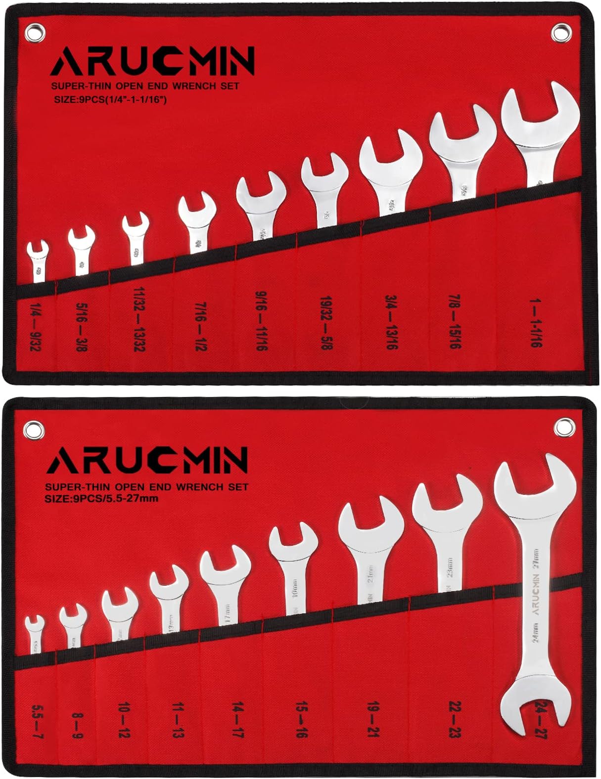 Pittsburgh 15 Piece Metric Service Wrench Set Combination Wrenches