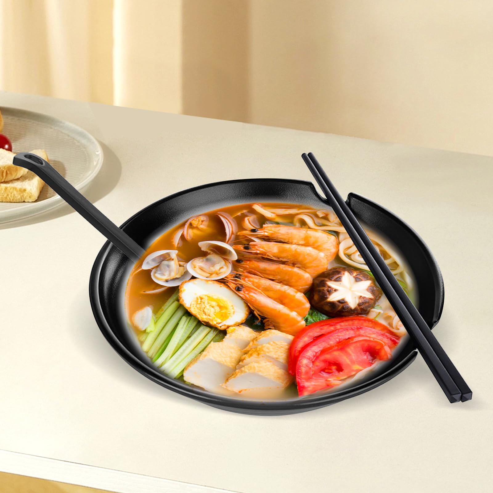 Set di 2 ciotole per ramen giapponese - 1000 ml - Antiscivolo - Con cucchiaio e bastoncini - Ciotola per ramen asiatica - Per noodle asiatici e udon - Soba