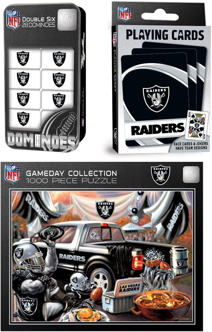 MasterPieces Raiders Puzzle Playing Cards and Dominoes Bundle