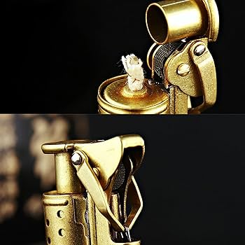 Amazon.co.jp: ヴィンテージ真鍮ライター、灯油ソフトフレーム